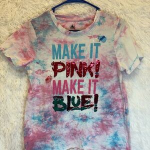 Disney Sleeping Beauty “Make It Pink Make It Blue” Sequin Tie Dye T-Shirt | M